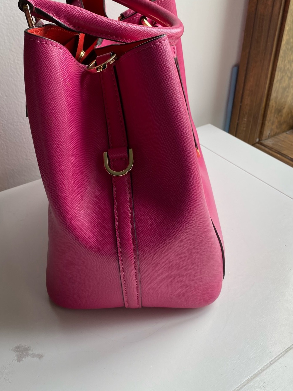 Michael Kors Fuchsia Saffiano Leather Bag - Picture 9 of 13